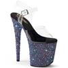 Pleaser - BEJEWELED808MS Ankle strap sandal, Pole dance shoes - Black/Multicolours Product image